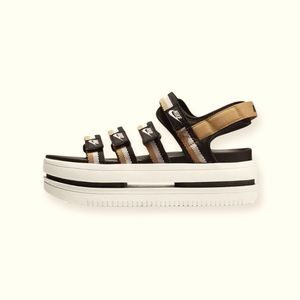Nike Icon Classic Sandal Black/White/Metallic Gold NEW
